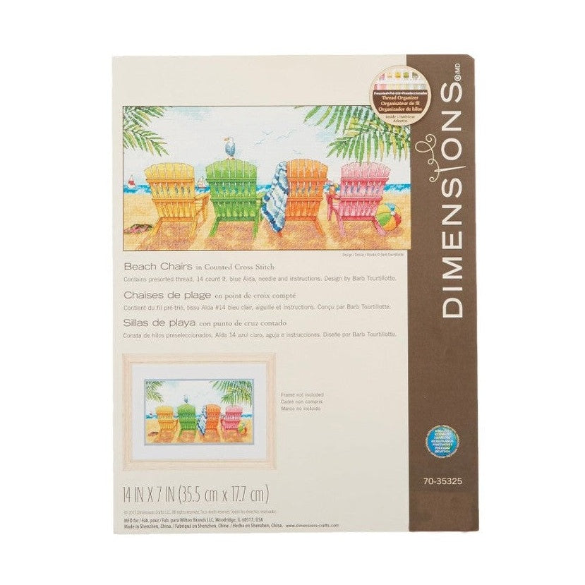 Dimensions "Beach Chairs" counted cross stitch kit.